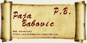 Paja Babović vizit kartica